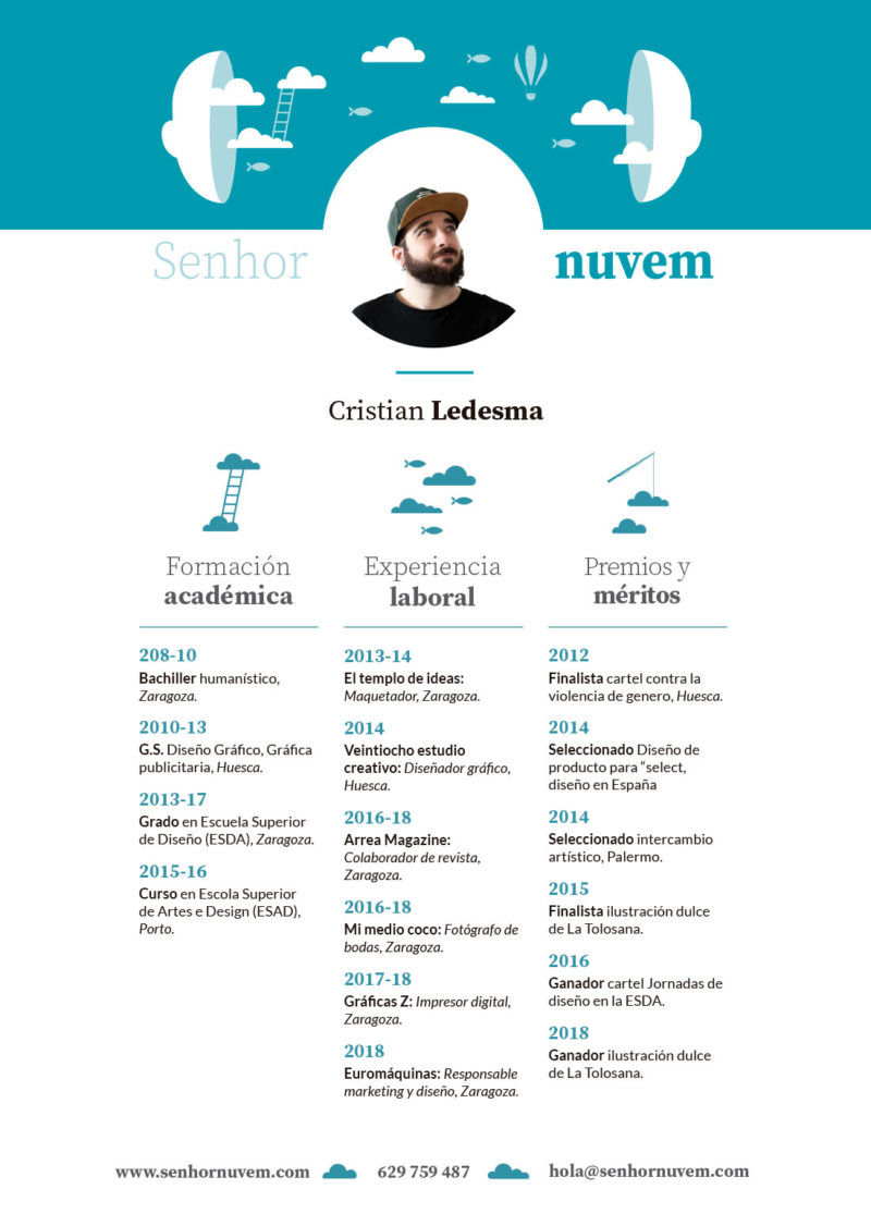 Curriculum vitae - Senhor Nuvem - Diseño gráfico - Zaragoza